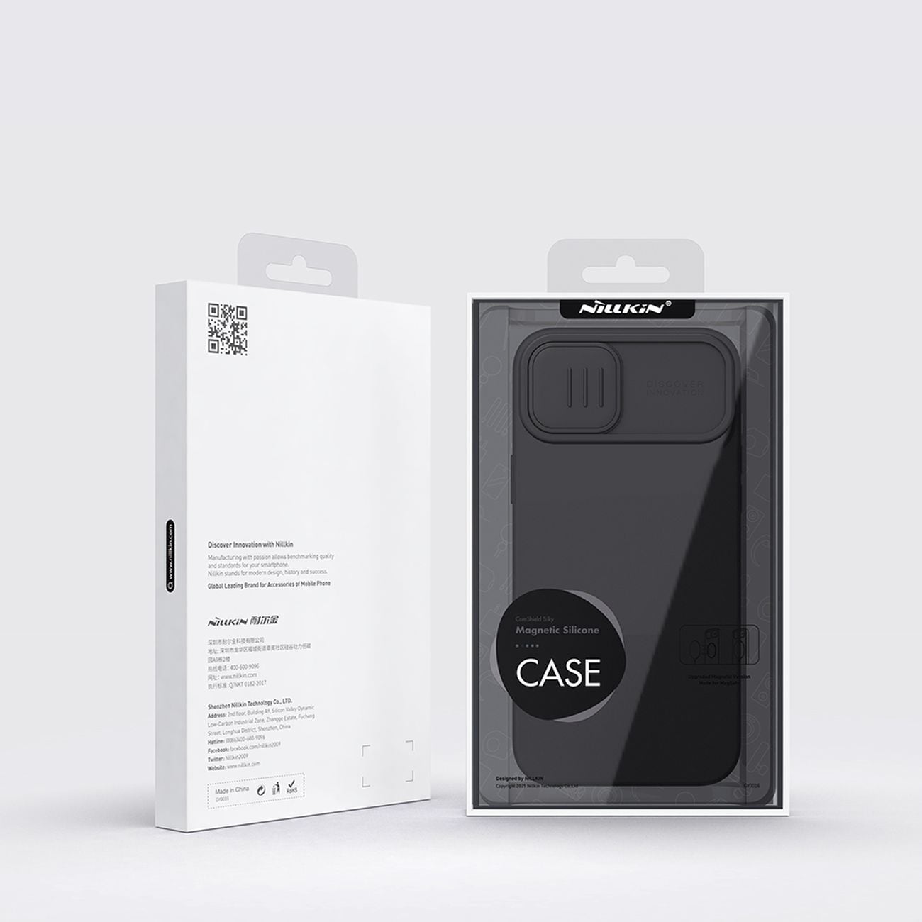 Nillkin CamShield magnetisk silikonetui iPhone 14 Plus med MagSafe og kamerabeskytter Blå