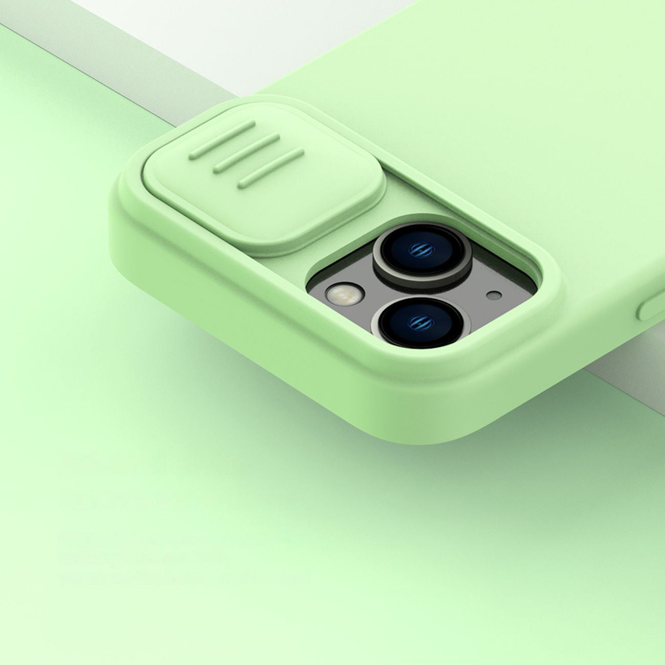 Nillkin CamShield magnetisk silikonetui iPhone 14 Plus med MagSafe og kamerabeskytter Blå