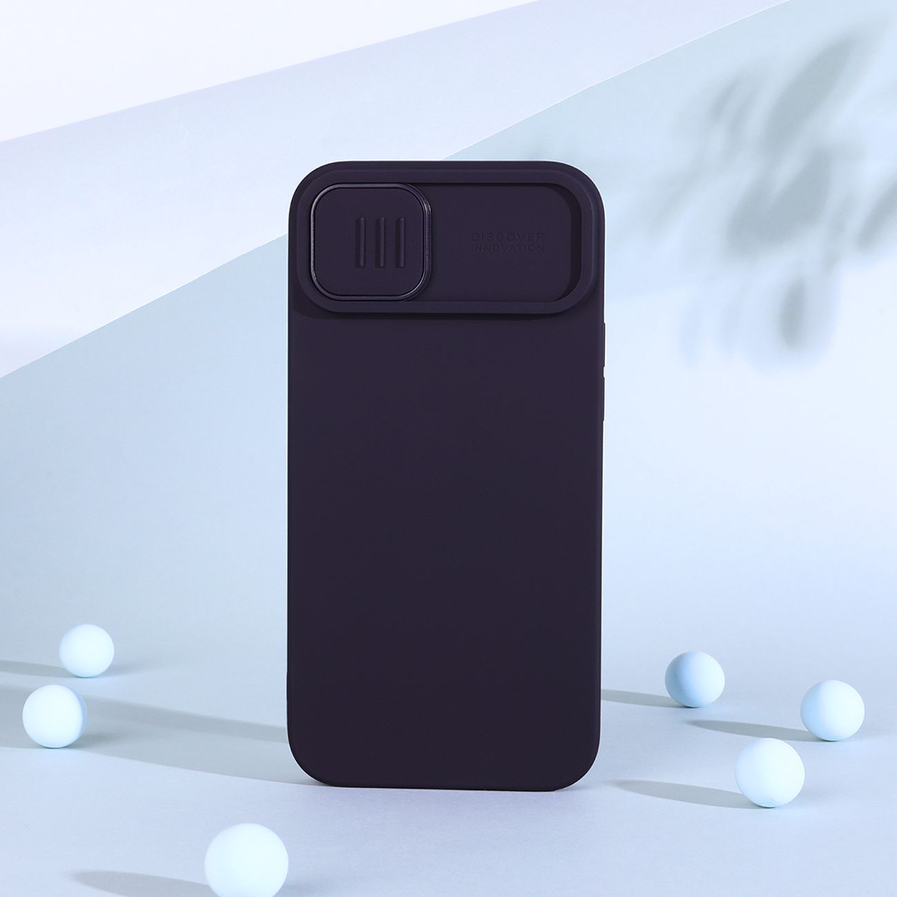 Nillkin CamShield Silky Silicone Case iPhone 14 Plus-etui med kamerabeskytter Svart