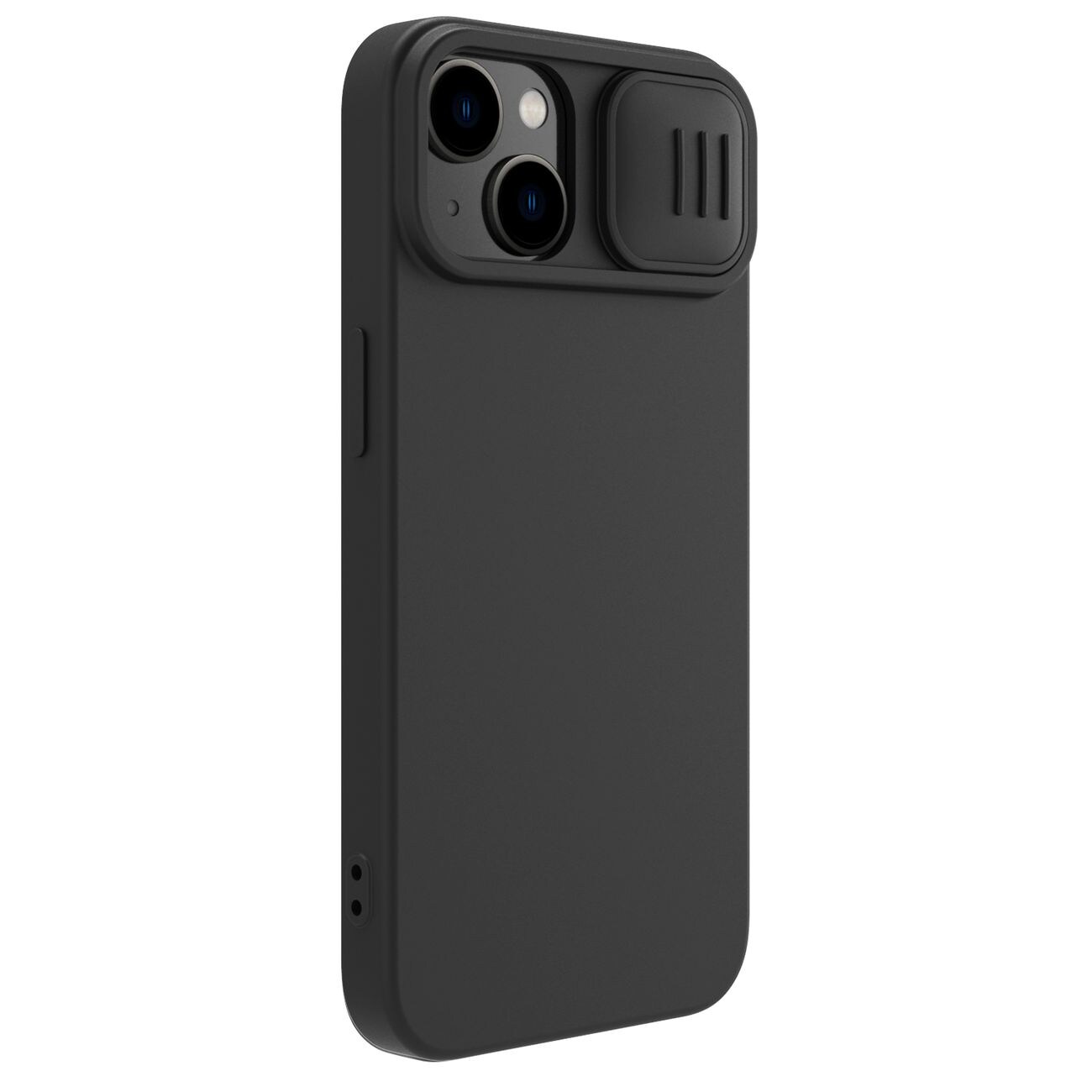 Nillkin CamShield Silky Silicone Case iPhone 14 Plus-etui med kamerabeskytter Svart