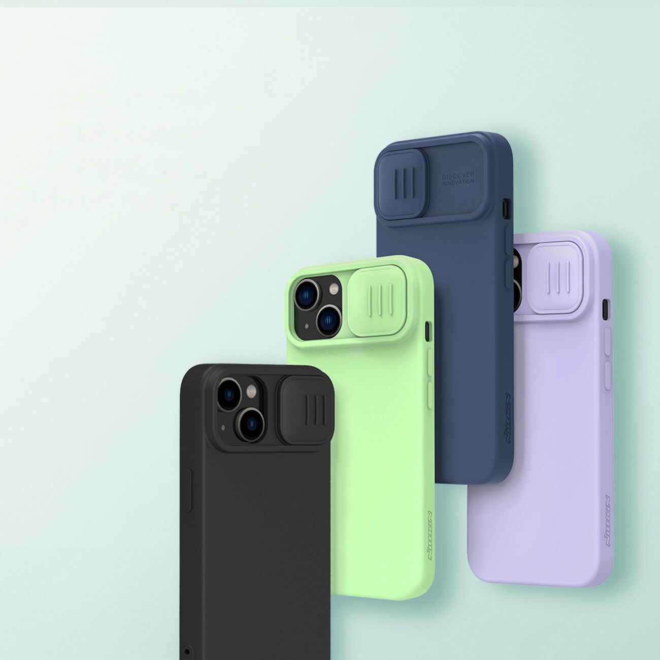 Nillkin CamShield Silky Silicone Case iPhone 14 Plus-etui med kamerabeskytter Svart