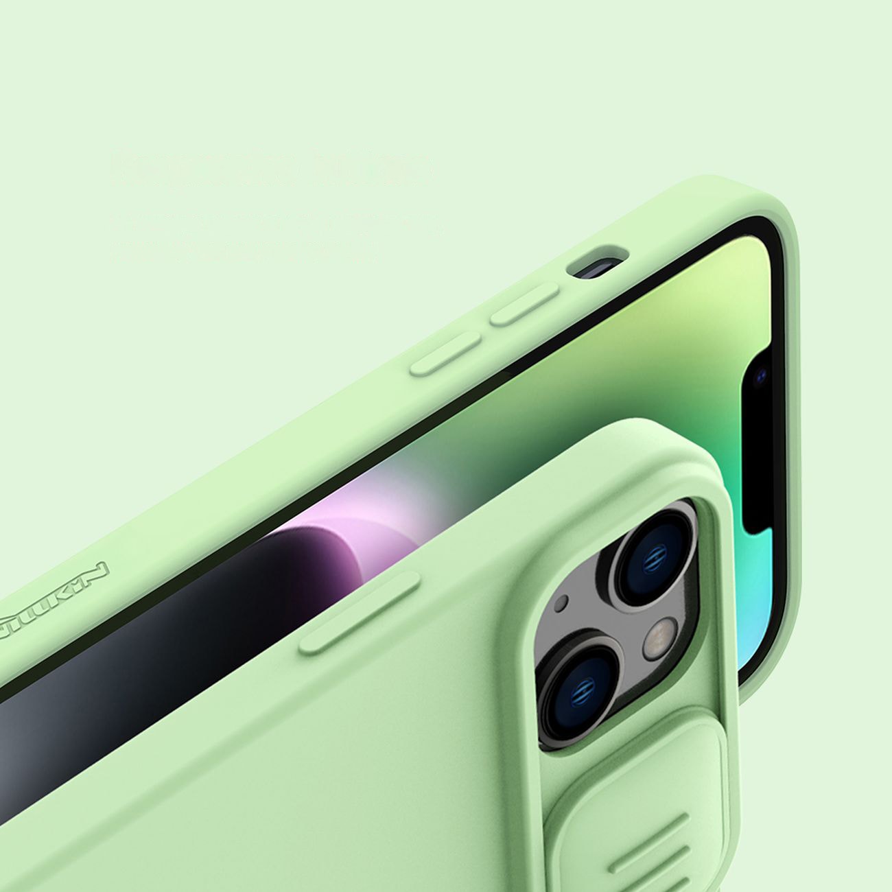 Nillkin CamShield Silky Silicone Case iPhone 14 Plus-etui med kamerabeskytter Blå
