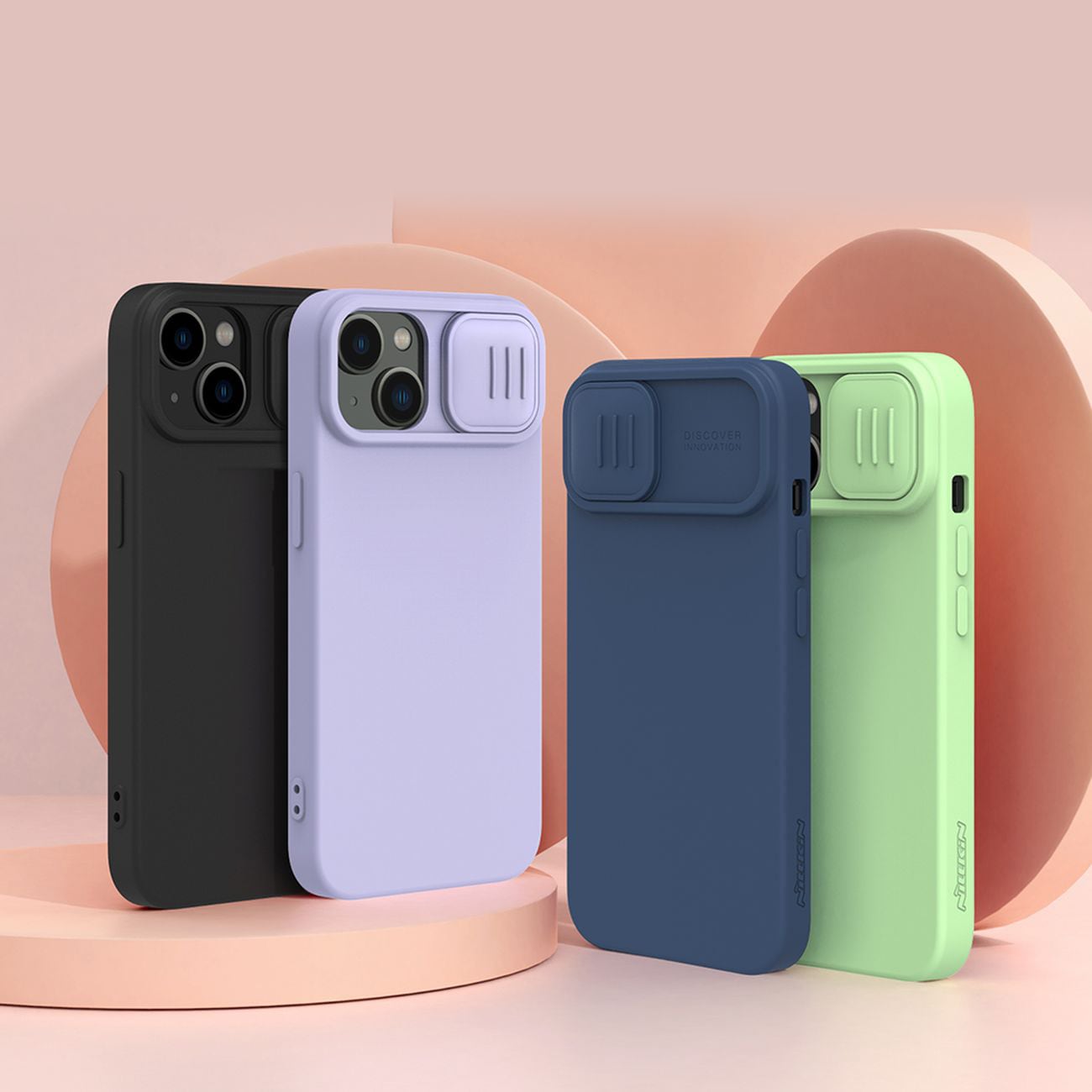 Nillkin CamShield Silky Silicone Case iPhone 14 Plus-etui med kamerabeskytter Blå