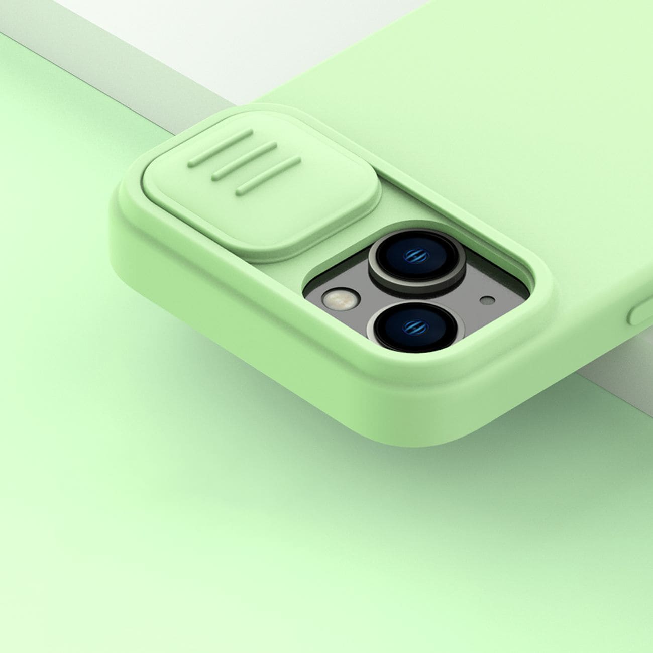 Nillkin CamShield Silky Silicone Case iPhone 14 Plus-etui med kameradeksel grønn
