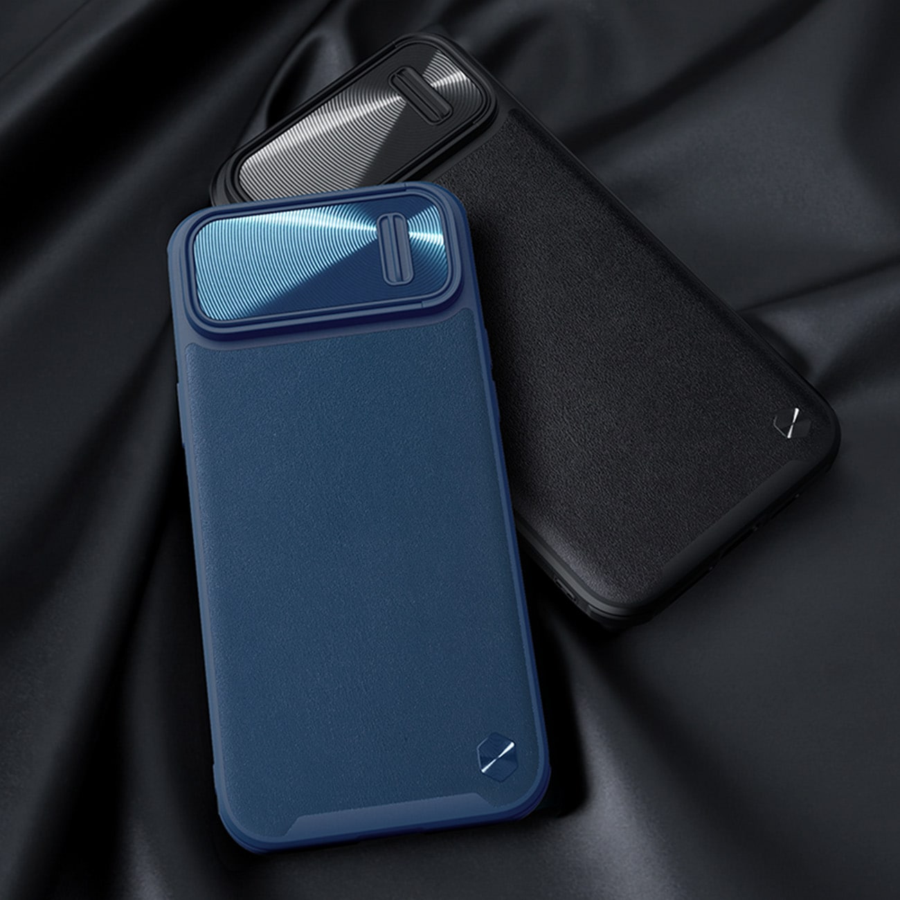 Nillkin CamShield Leather S Case iPhone 14 Plus-etui med kameradeksel blå