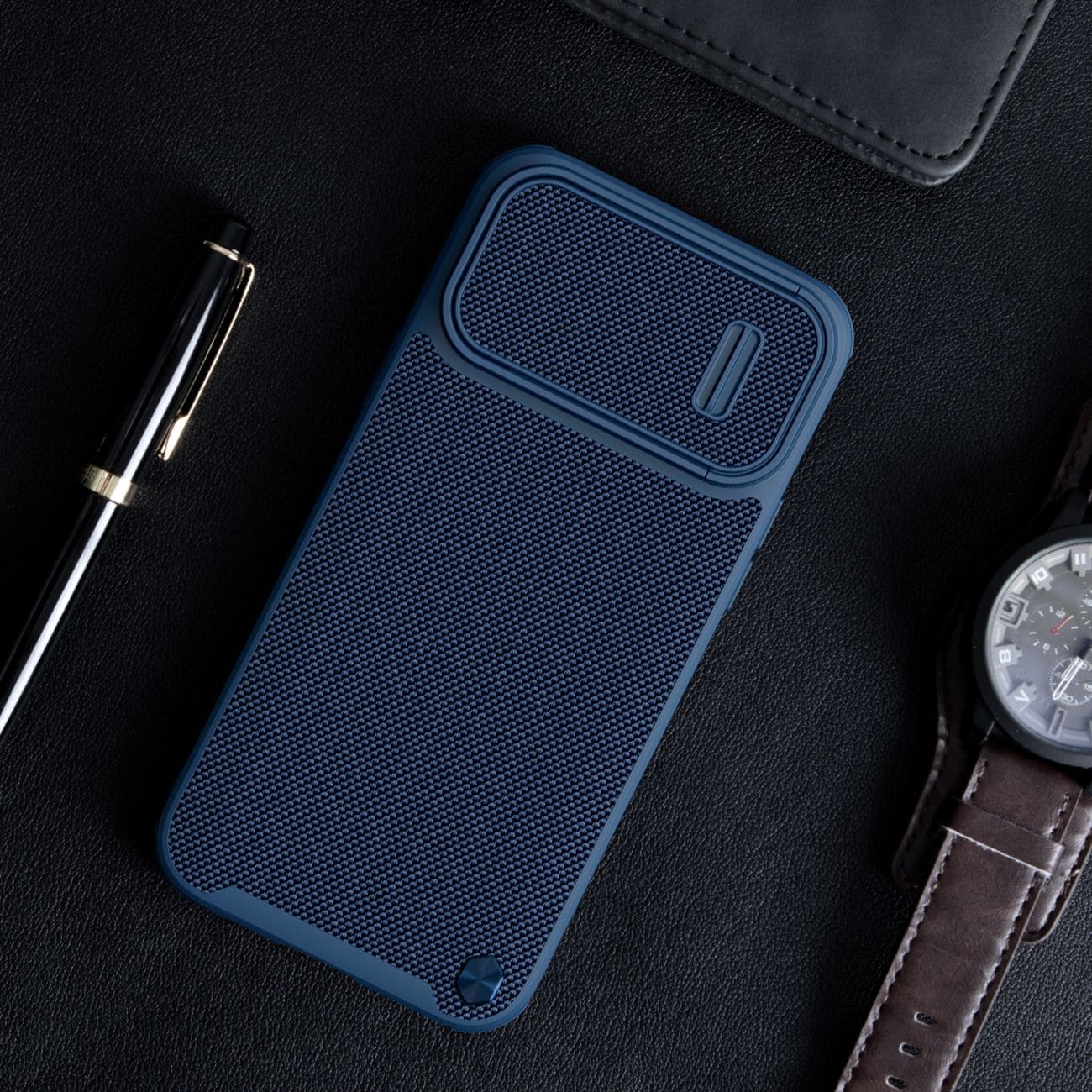 Nillkin Textured S Case iPhone 14 Plus pansrede deksel med kameradeksel, svart