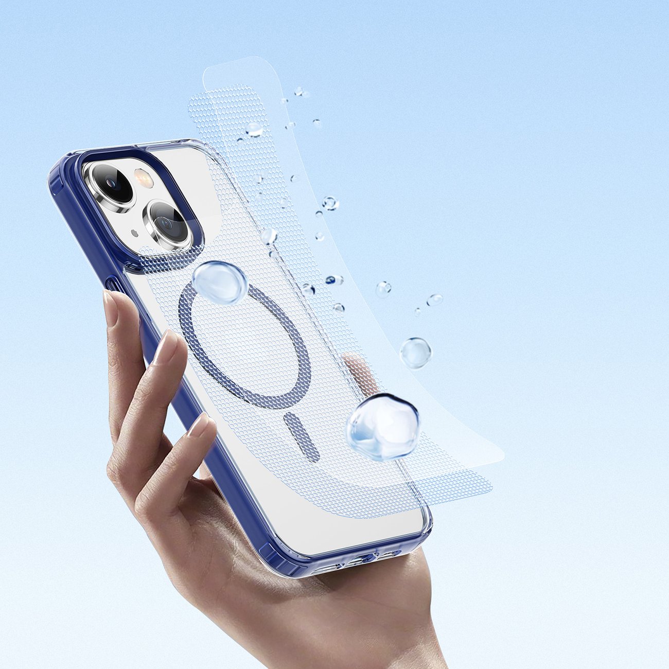 Dux Ducis Clin2-etui for iPhone 14 Plus magnetisk MagSafe-deksel blå