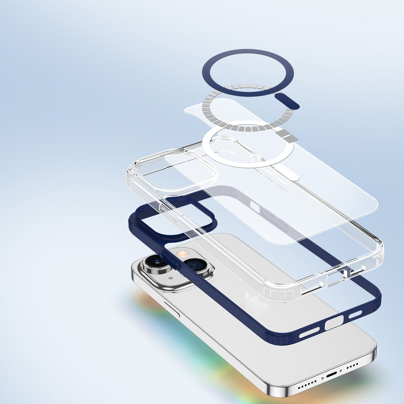 Dux Ducis Clin2-etui for iPhone 14 Plus magnetisk MagSafe-deksel blå