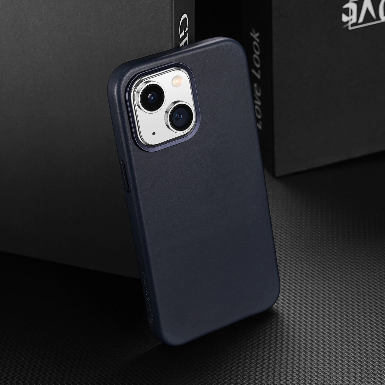 Dux Ducis Naples-etui for iPhone 14 Plus magnetisk lærveske MagSafe blå