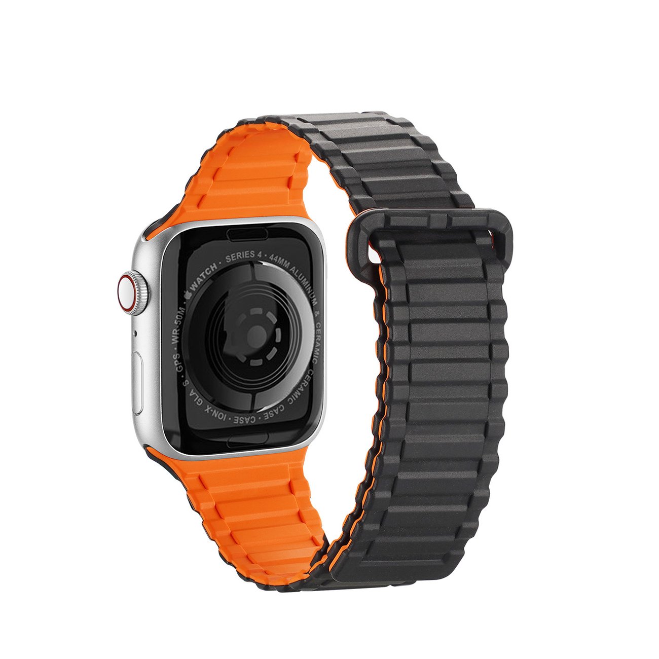 Dux Ducis Apple Watch SE-armbånd (panserversjon) 9-1 magnetisk silikon svart/oransje 41, 40, 38 mm