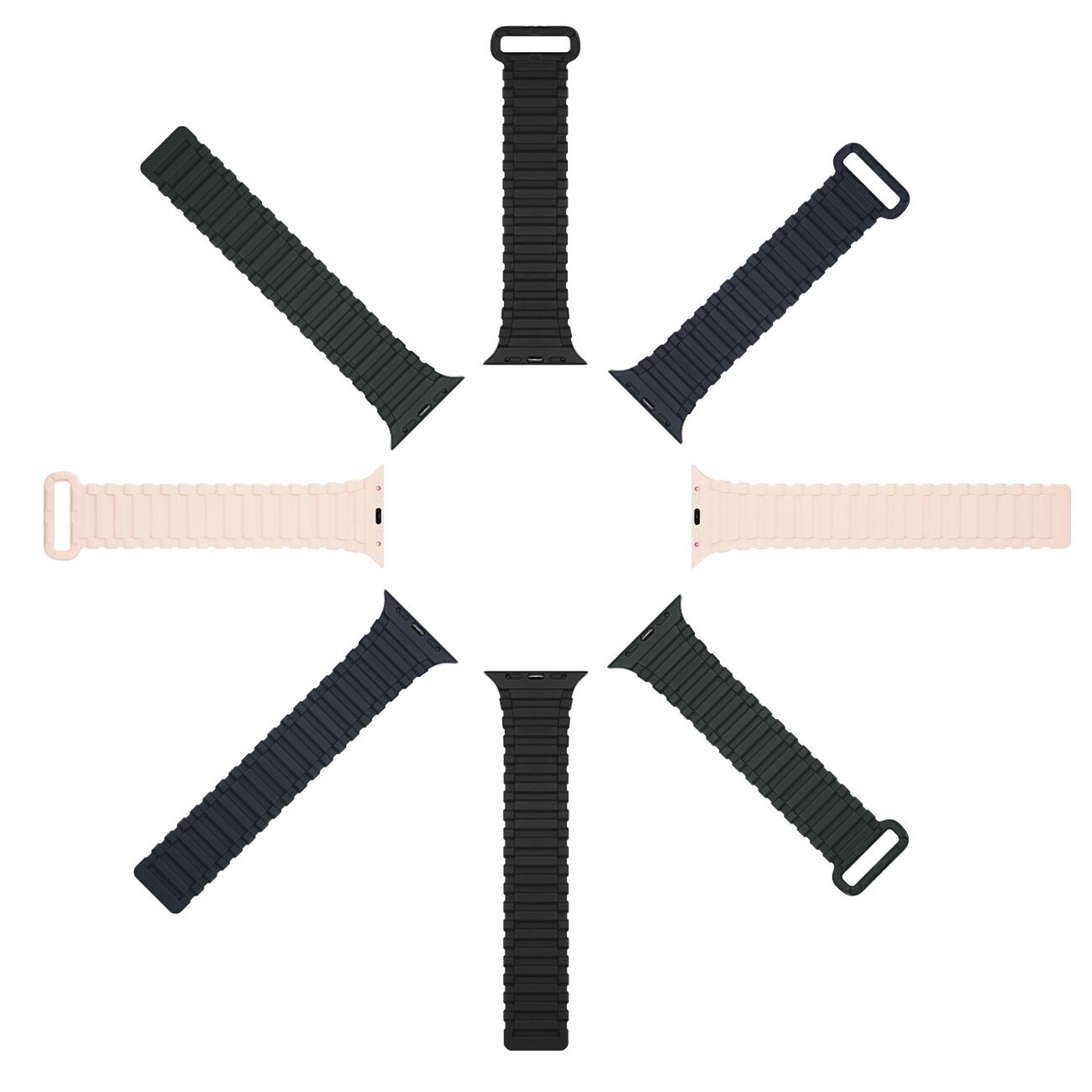 Dux Ducis Apple Watch SE-armbånd (panserversjon) 9-1 magnetisk silikon svart/oransje 41, 40, 38 mm