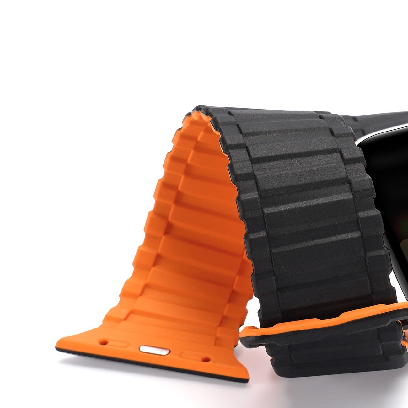 Dux Ducis Apple Watch SE-armbånd (panserversjon) 9-1 magnetisk silikon svart/oransje 41, 40, 38 mm