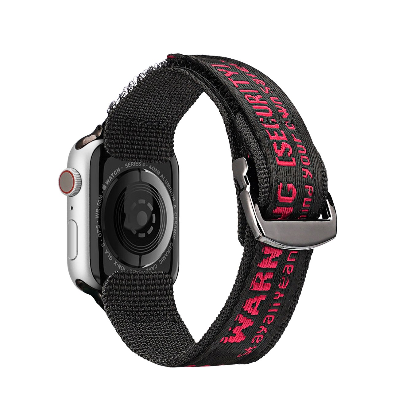 Dux Ducis utendørs Apple Watch Ultra Straps, SE, 1-9 (49, 45, 44, 42 mm) Nylonarmbånd Svart/Rød