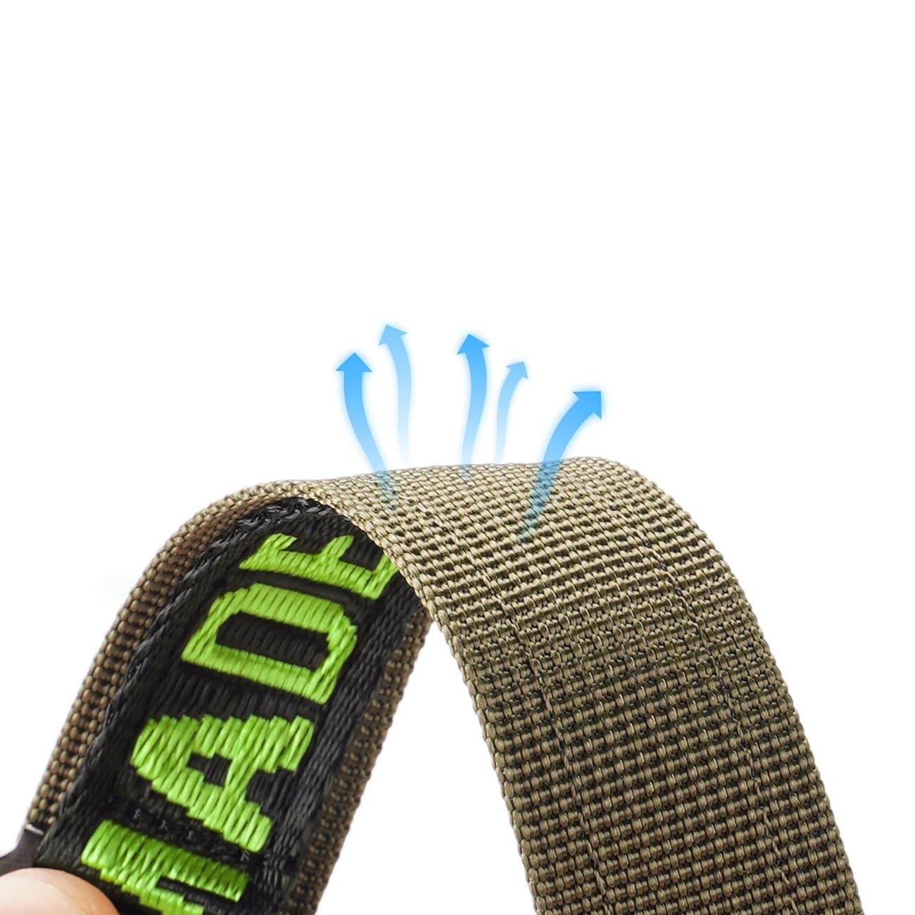 Dux Ducis utendørs Apple Watch Ultra armbånd (Nylon, svart/grønn) 49-42 mm, SE, 9-1