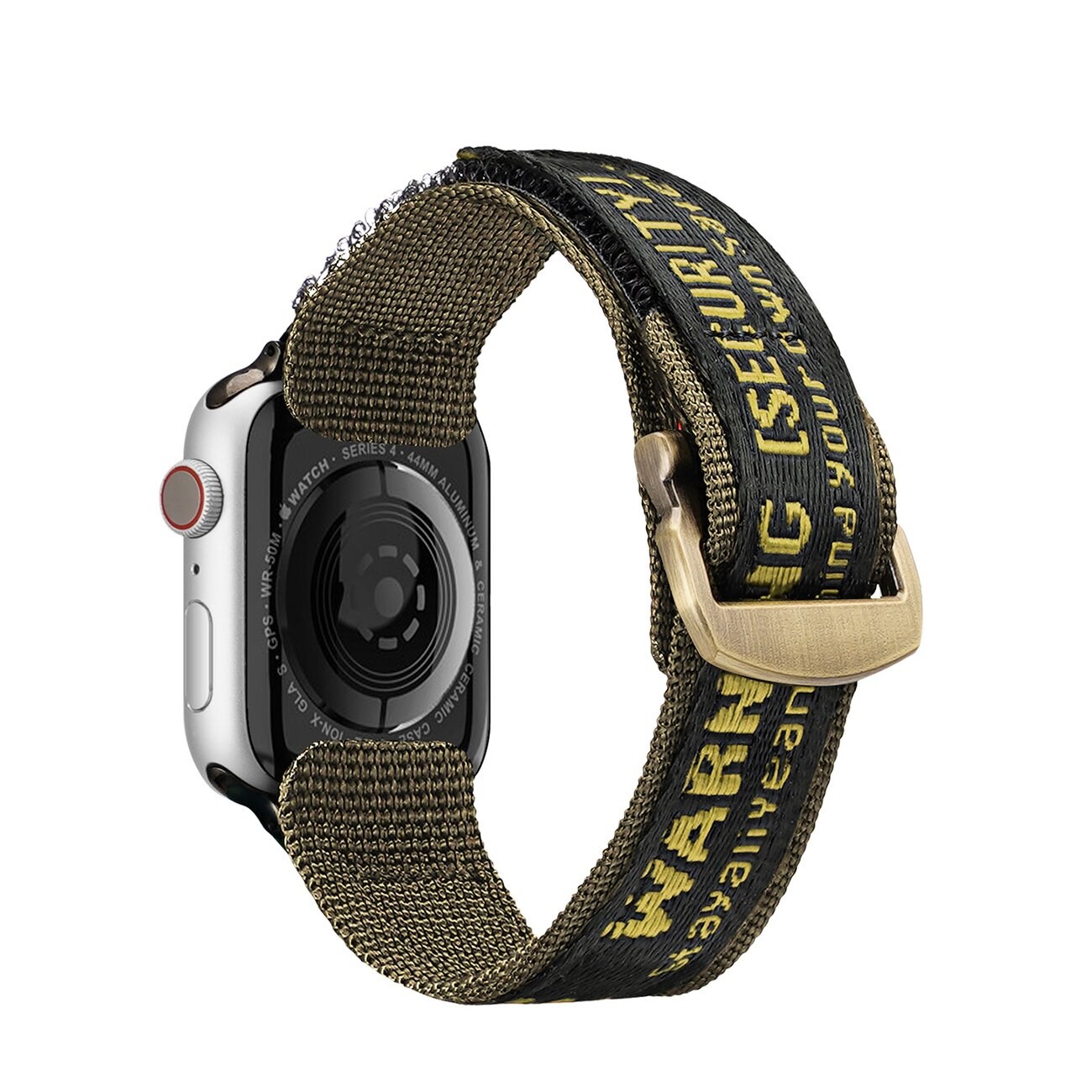 Dux Ducis utendørs Apple Watch Ultra-rem, SE, 9-1 (49, 45, 44, 42 mm), nylon med gult armbånd