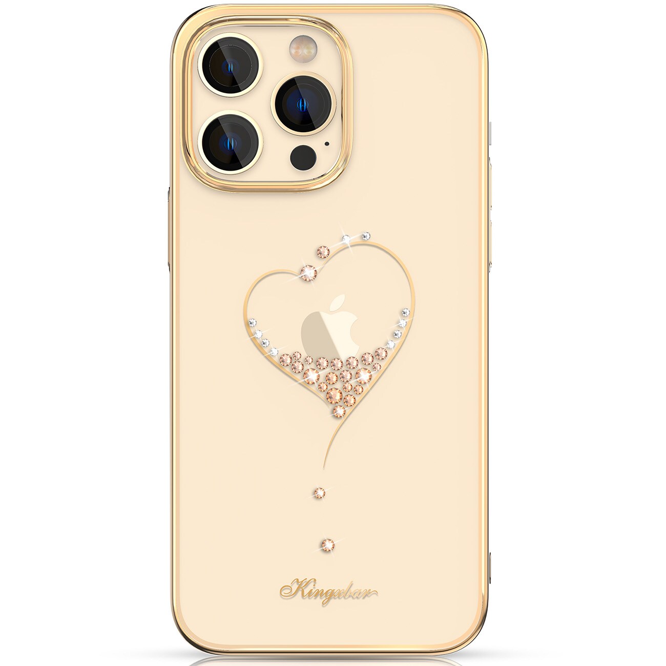 Silikonetui med Swarovski-krystaller Kingxbar Wish Series for iPhone 14 Plus - gull