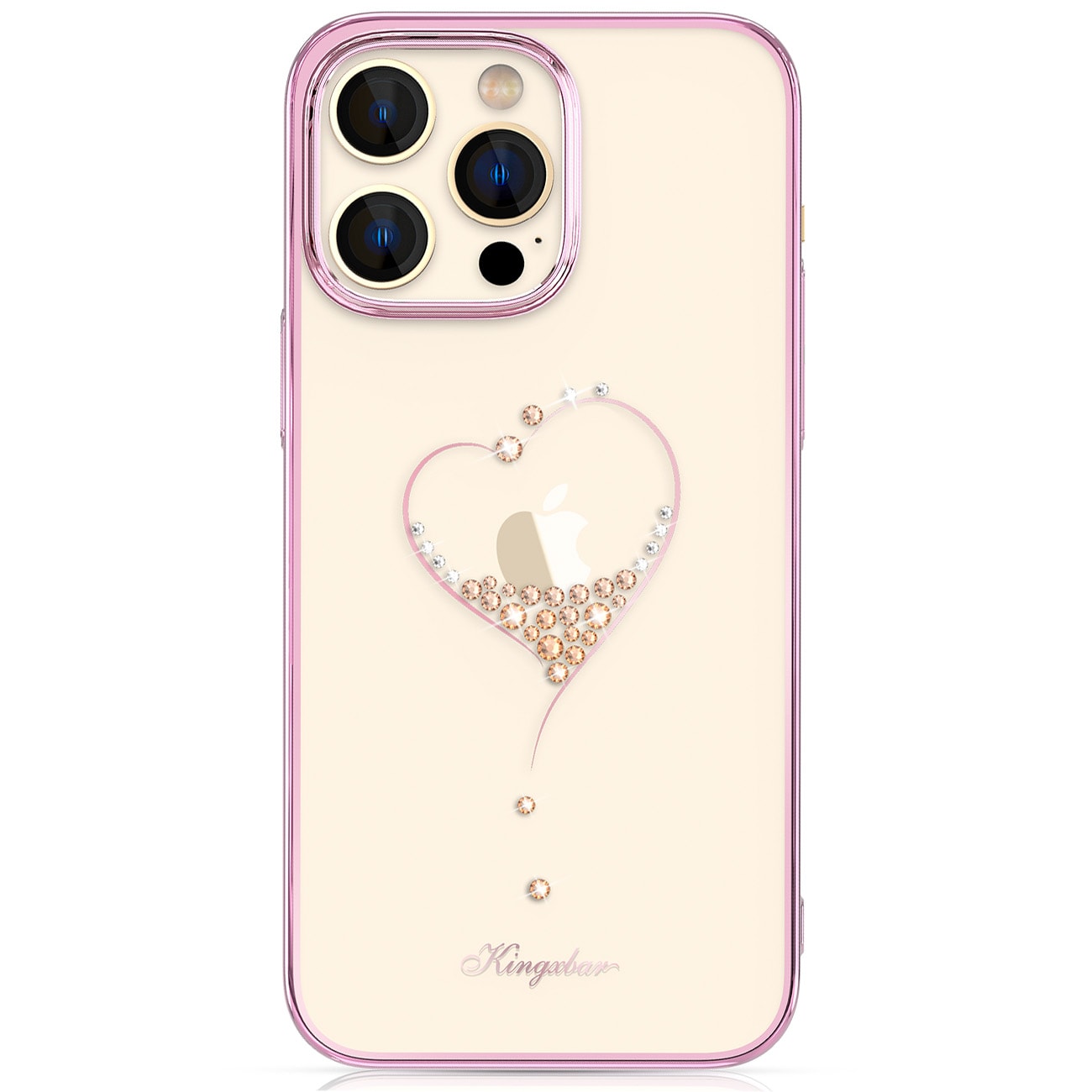 Silikonetui med Swarovski-krystaller Kingxbar Wish Series for iPhone 14 Plus - rosa