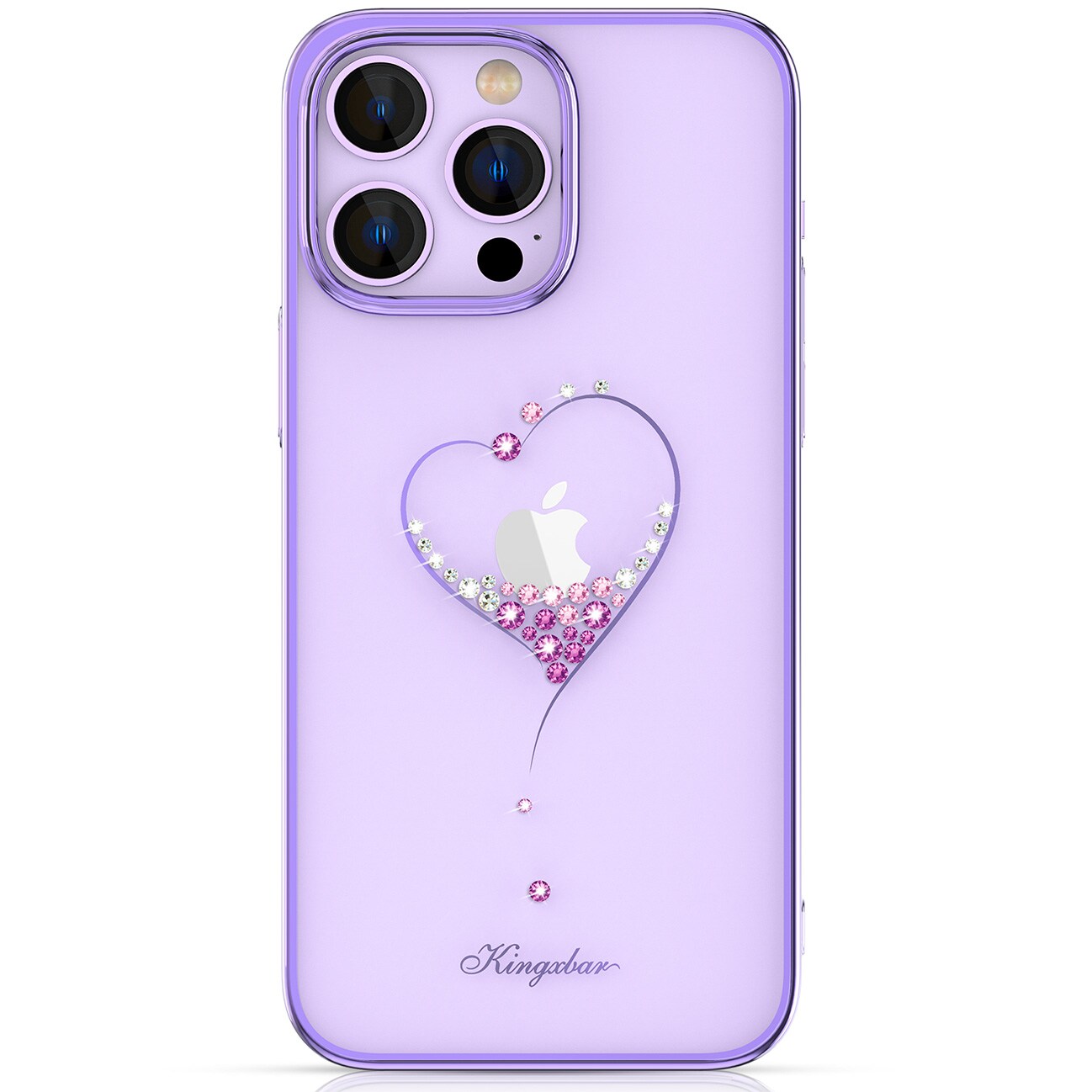 Silikonetui med Swarovski-krystaller Kingxbar Wish Series for iPhone 14 Plus - lilla