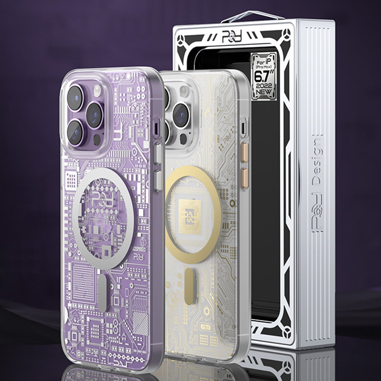 Kingxbar PQY Geek Series magnetisk etui for iPhone 14 Plus MagSafe sølv