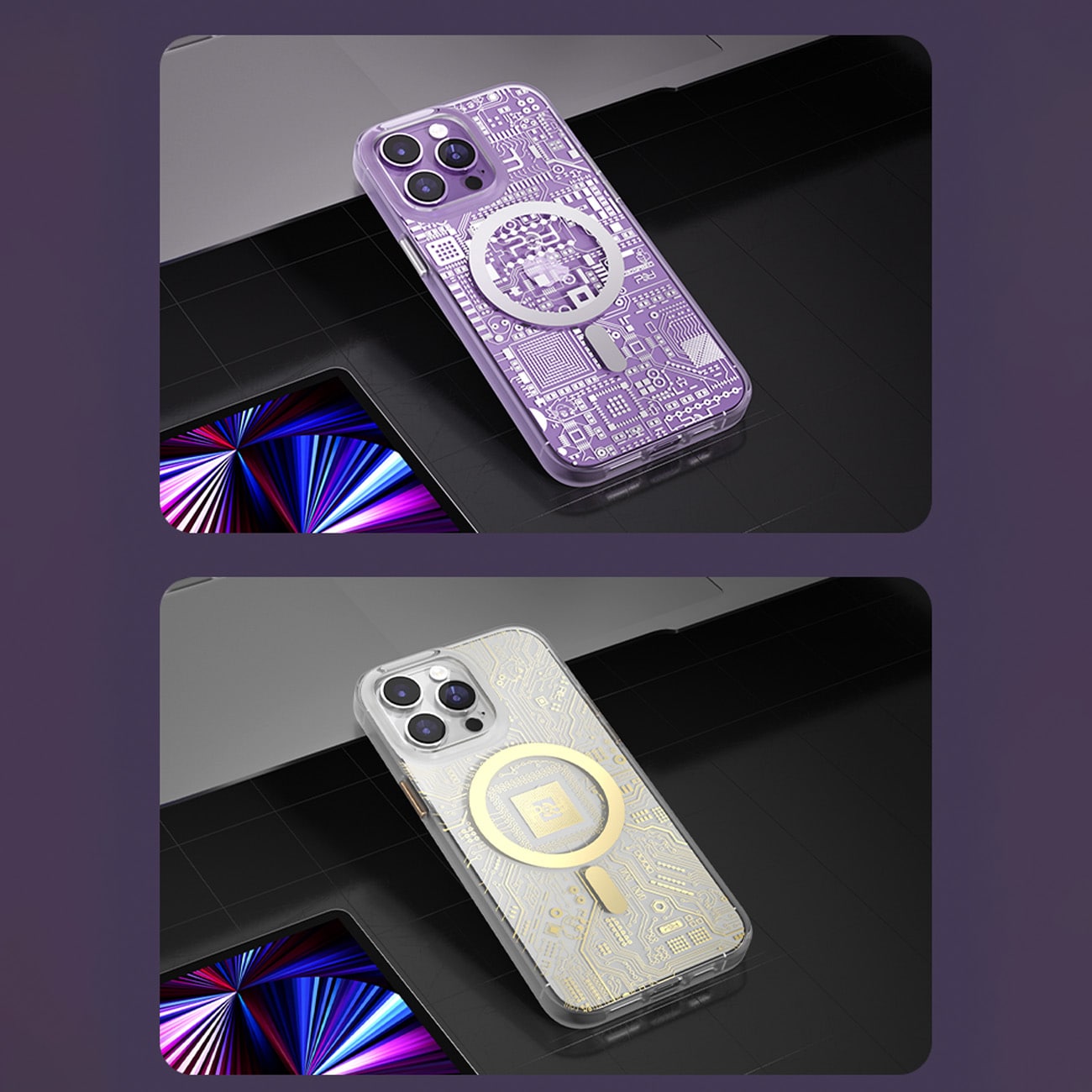 Kingxbar PQY Geek Series magnetisk etui for iPhone 14 Plus MagSafe sølv