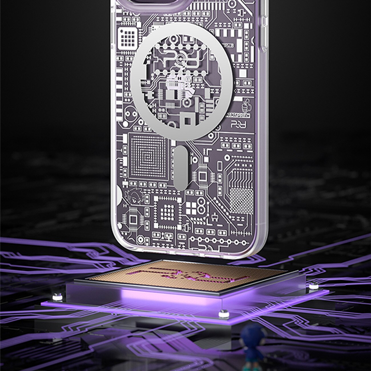 Kingxbar PQY Geek Series magnetisk etui for iPhone 14 Plus MagSafe sølv