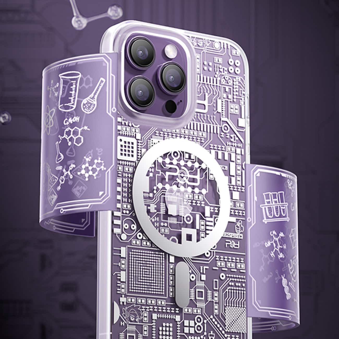 Kingxbar PQY Geek Series magnetisk etui for iPhone 14 Plus MagSafe sølv