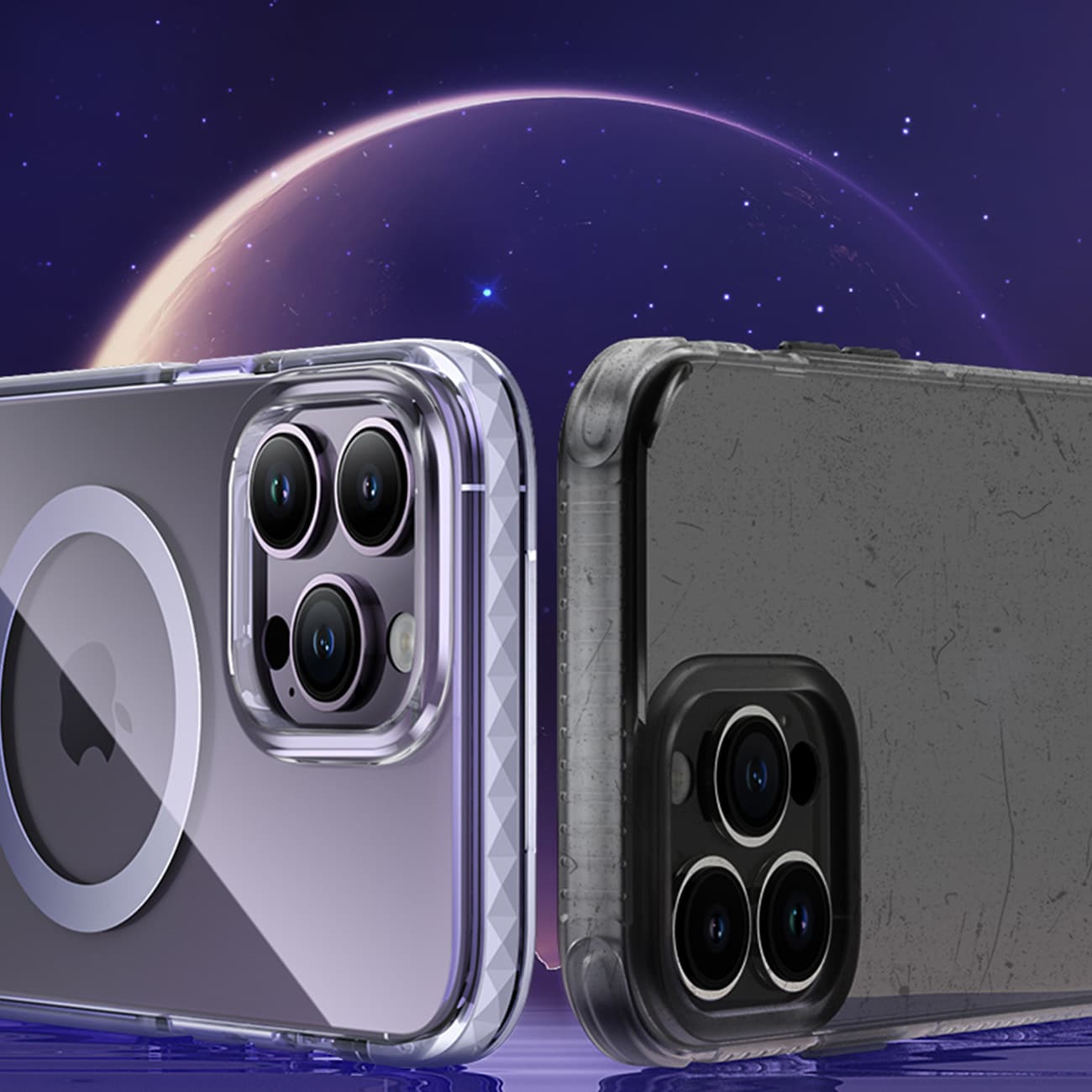 Kingxbar PQY Ice Crystal Series magnetisk etui for iPhone 14 Plus MagSafe sølv