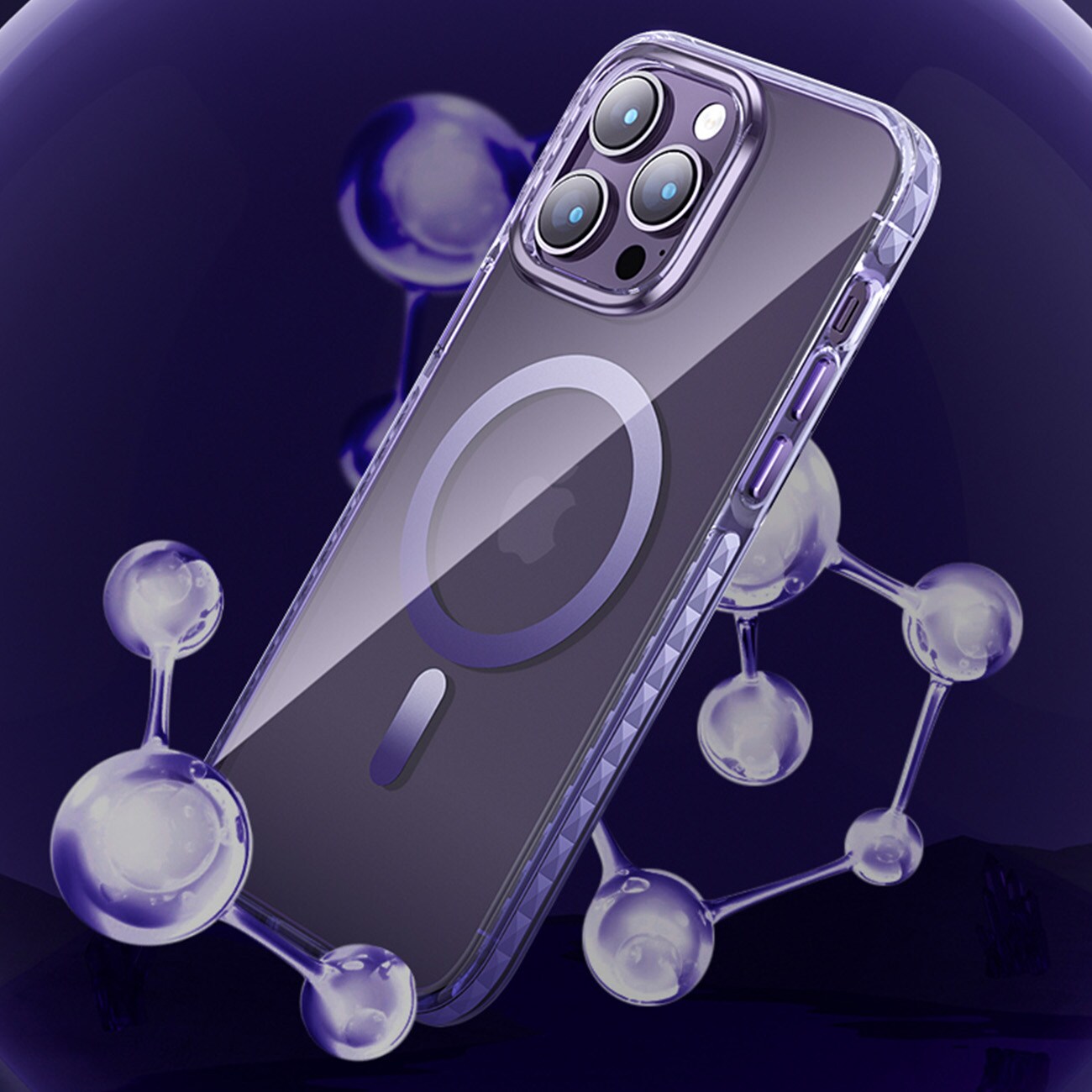 Kingxbar PQY Ice Crystal Series magnetisk etui for iPhone 14 Plus MagSafe sølv