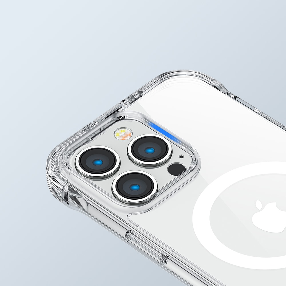 Joyroom Magnetisk Defender etui til iPhone 14 Plus - Pansret med kroker, Klar (MagSafe-kompatibel)