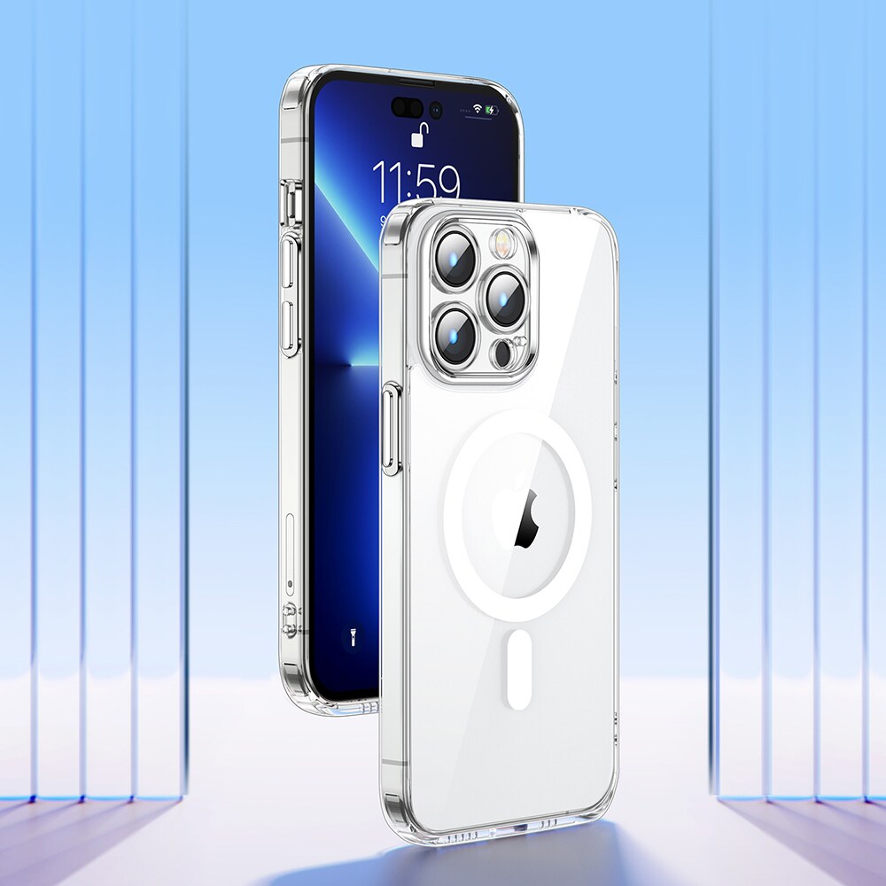 Joyroom 14D magnetisk etui for iPhone 14 Plus, kompatibel med MagSafe, gjennomsiktig (JR-14D7)