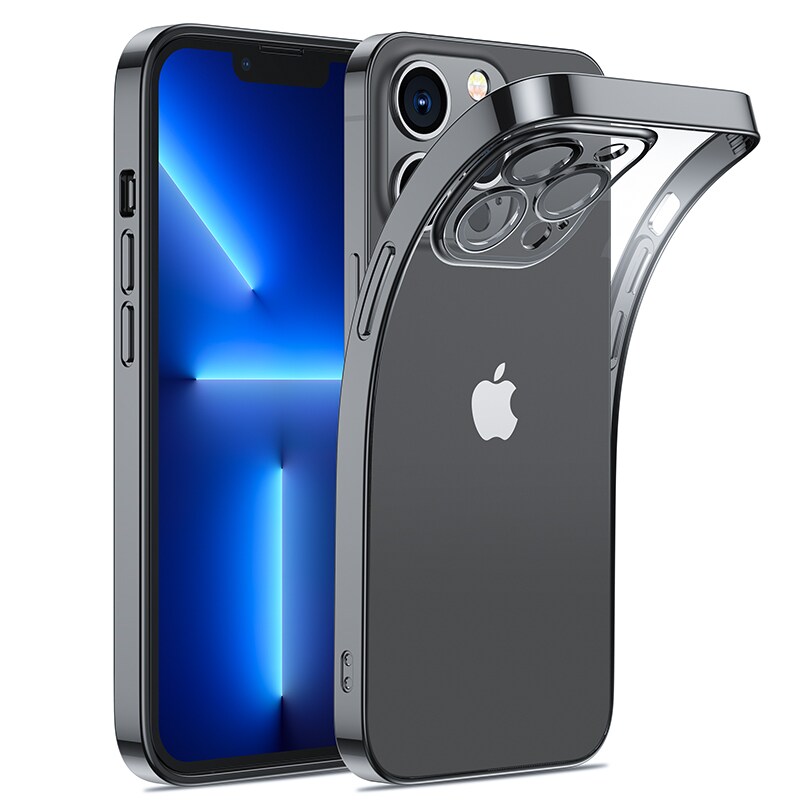 Joyroom 14Q-etui for iPhone 14 Plus-deksel med metallramme svart (JR-14Q3-svart)