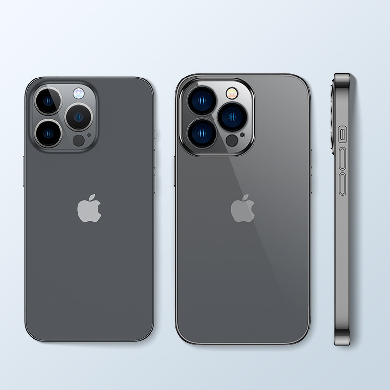 Joyroom 14Q-etui for iPhone 14 Plus-deksel med metallramme svart (JR-14Q3-svart)