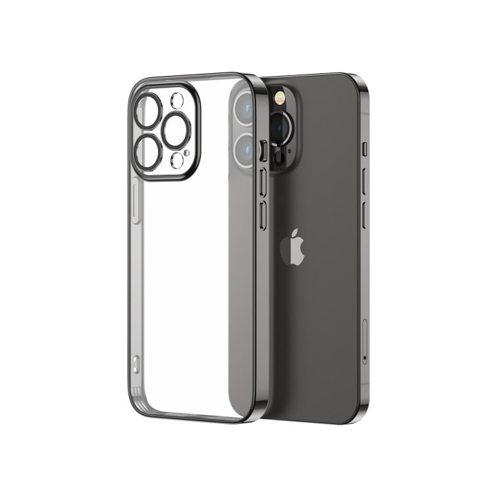 Joyroom 14Q-etui for iPhone 14 Plus-deksel med metallramme svart (JR-14Q3-svart)