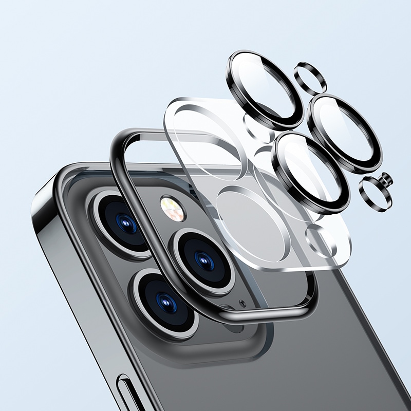 Joyroom 14Q-etui for iPhone 14 Plus-deksel med metallramme svart (JR-14Q3-svart)
