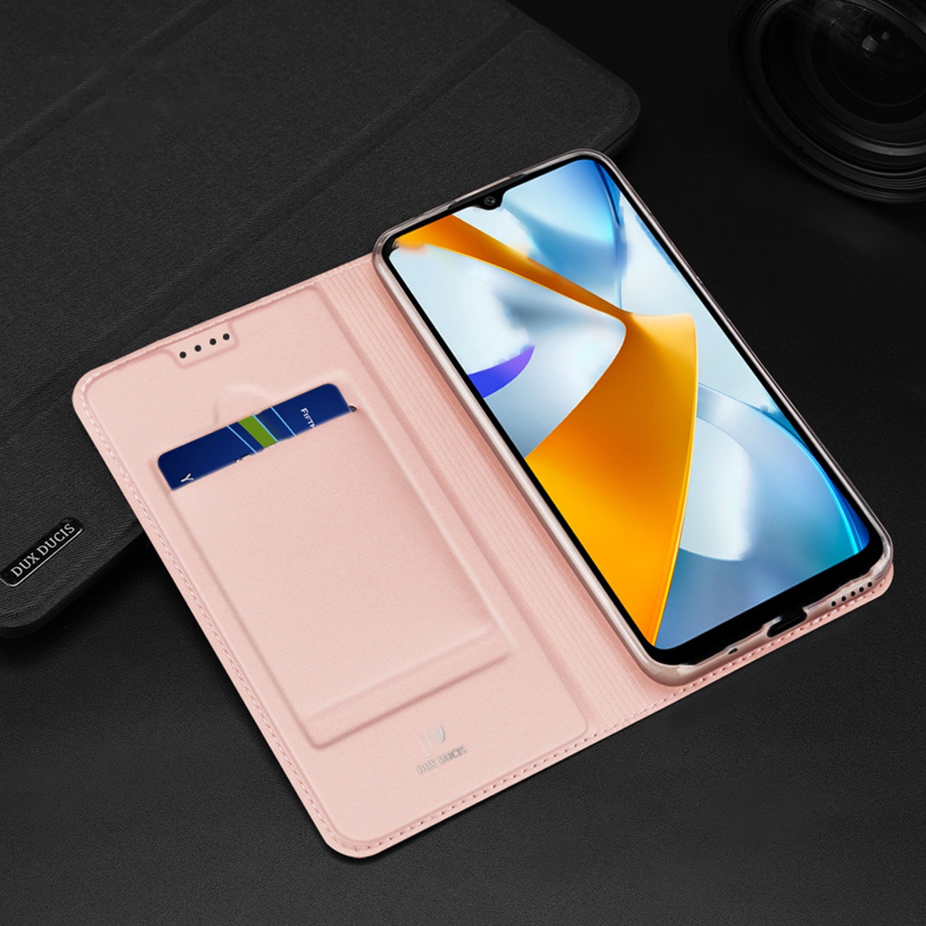 Dux Ducis Skin Pro-etui for Oppo Reno 8 flip cover kort lommebok stativ svart