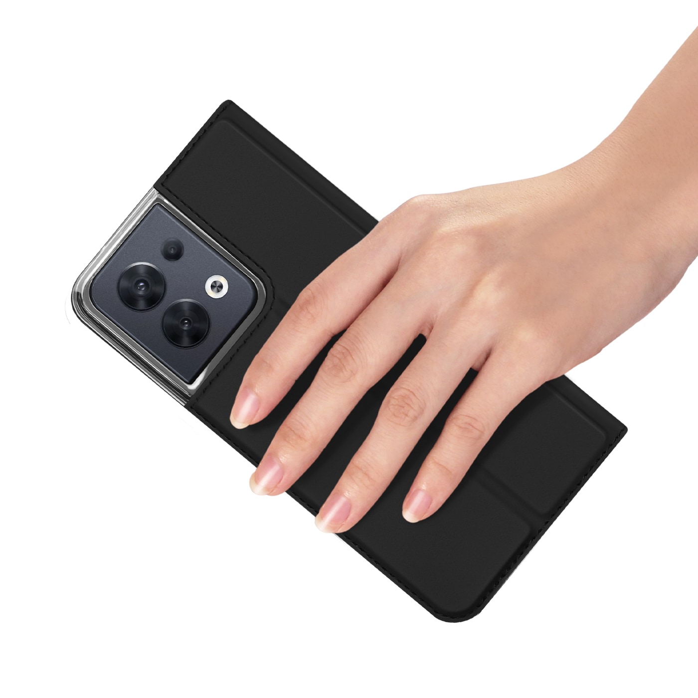 Dux Ducis Skin Pro-etui for Oppo Reno 8 flip cover kort lommebok stativ svart