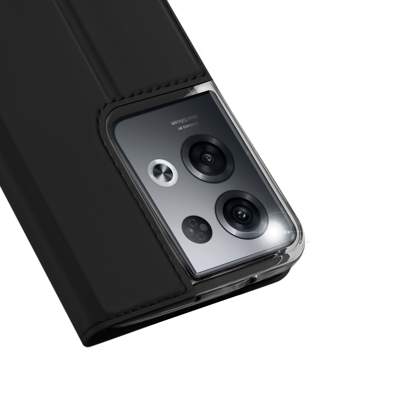 Dux Ducis Skin Pro-etui for Oppo Reno 8 Pro flip cover kort lommebok stativ svart