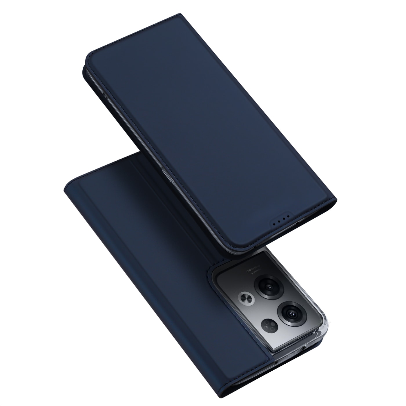 Dux Ducis Skin Pro-etui for Oppo Reno 8 Pro flip cover kort lommebok stativ blå