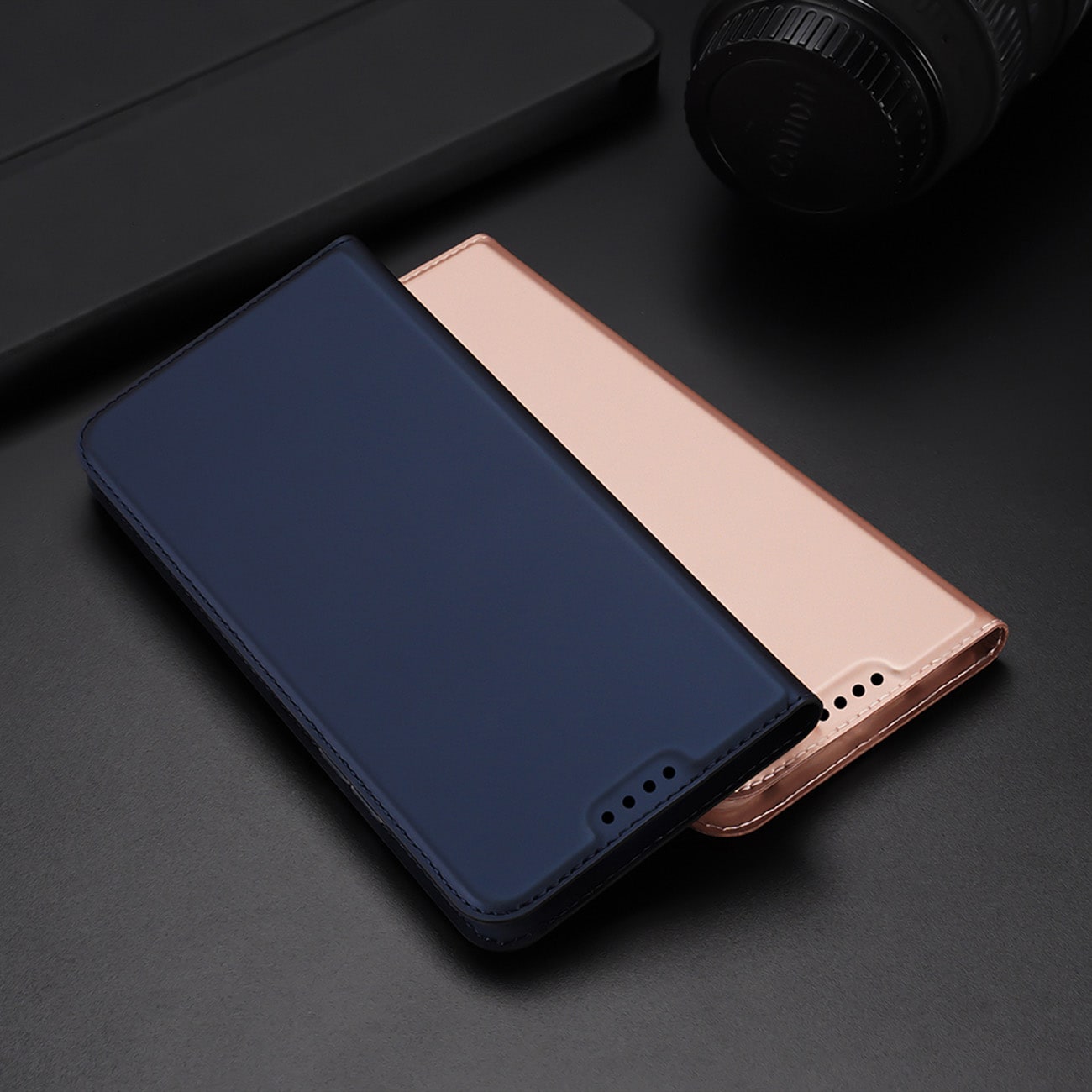 Dux Ducis Skin Pro-etui for Oppo Reno 8 Pro flip cover kort lommebok stativ blå