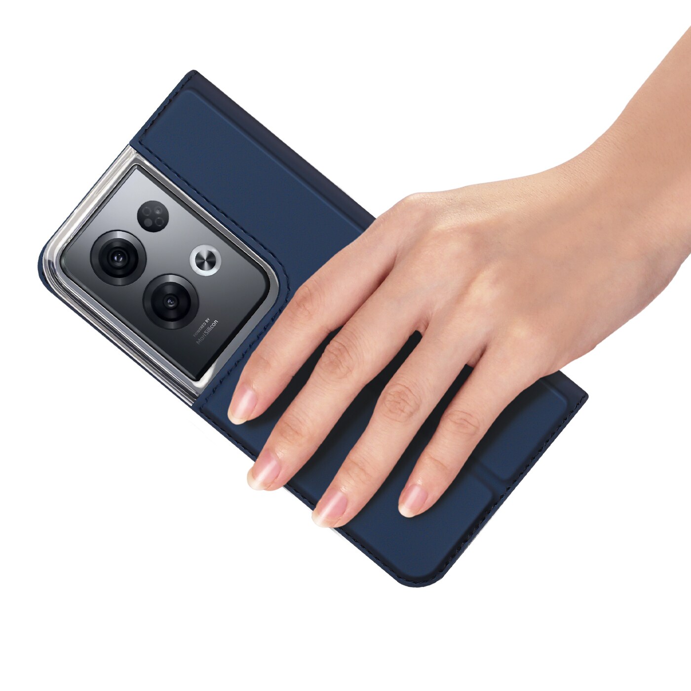 Dux Ducis Skin Pro-etui for Oppo Reno 8 Pro flip cover kort lommebok stativ blå