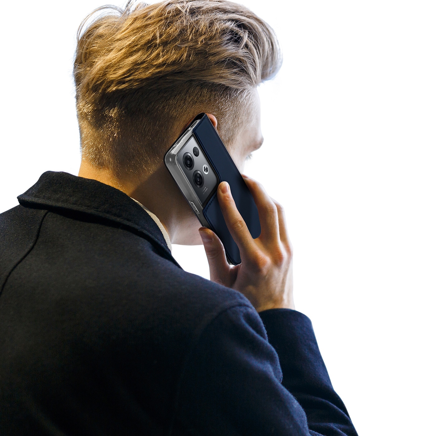 Dux Ducis Skin Pro-etui for Oppo Reno 8 Pro flip cover kort lommebok stativ blå