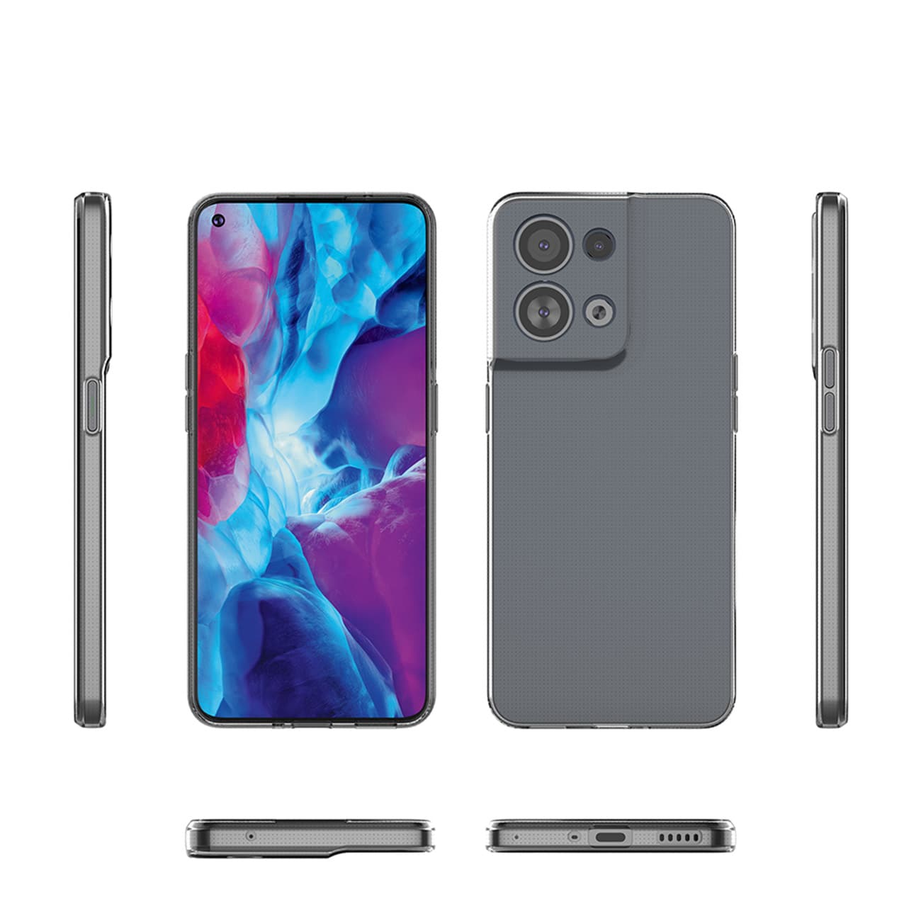 Ultra Clear 0,5 mm etui for $ 0000042n Reno 8 Pro tynt deksel gjennomsiktig