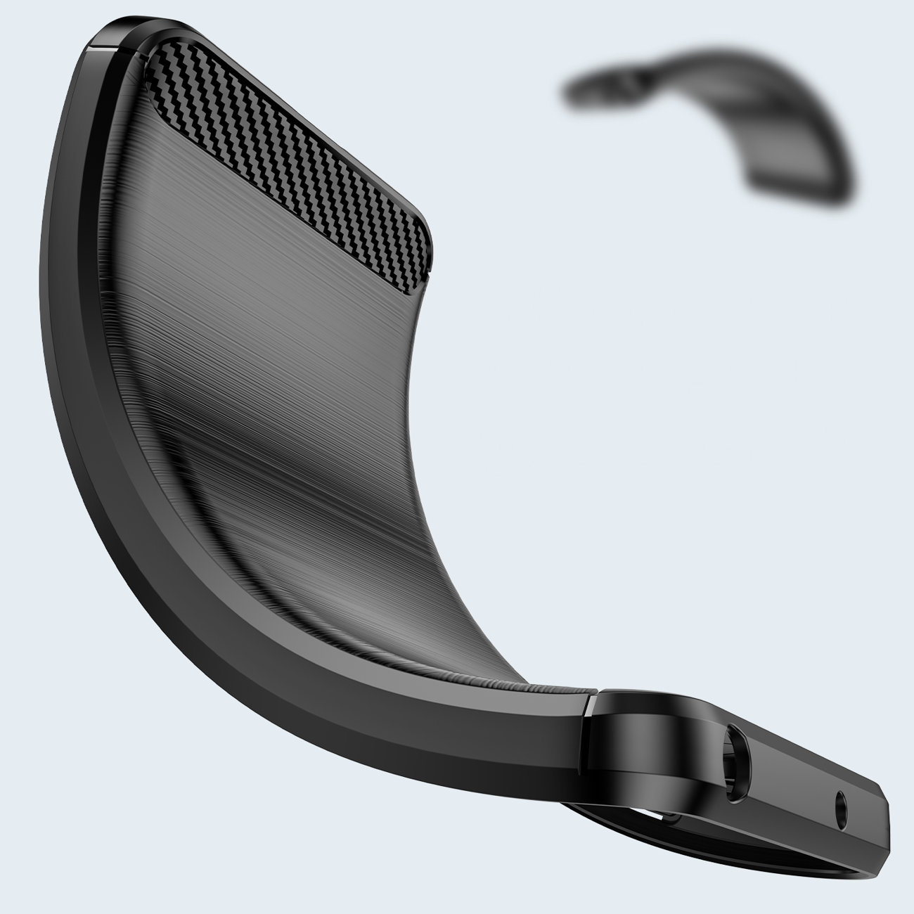 Carbon Case-etui for Realme GT Neo 3 fleksibelt karbondeksel i silikon svart