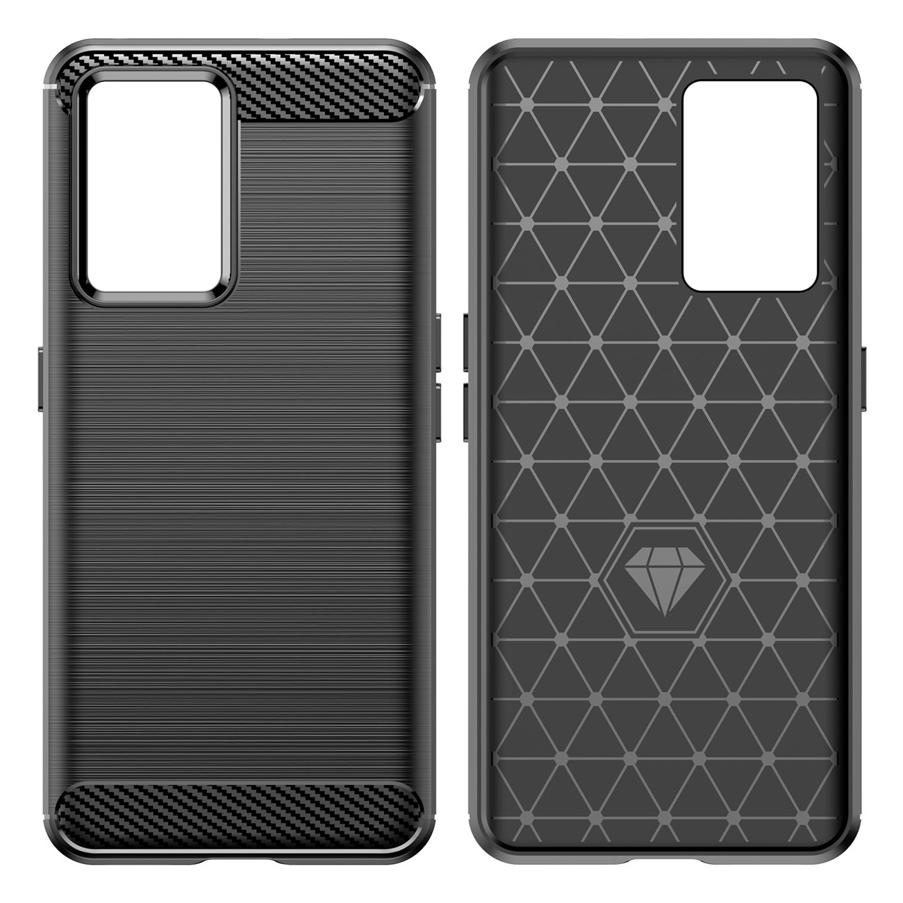 Carbon Case-etui for Realme GT Neo 3 fleksibelt karbondeksel i silikon svart