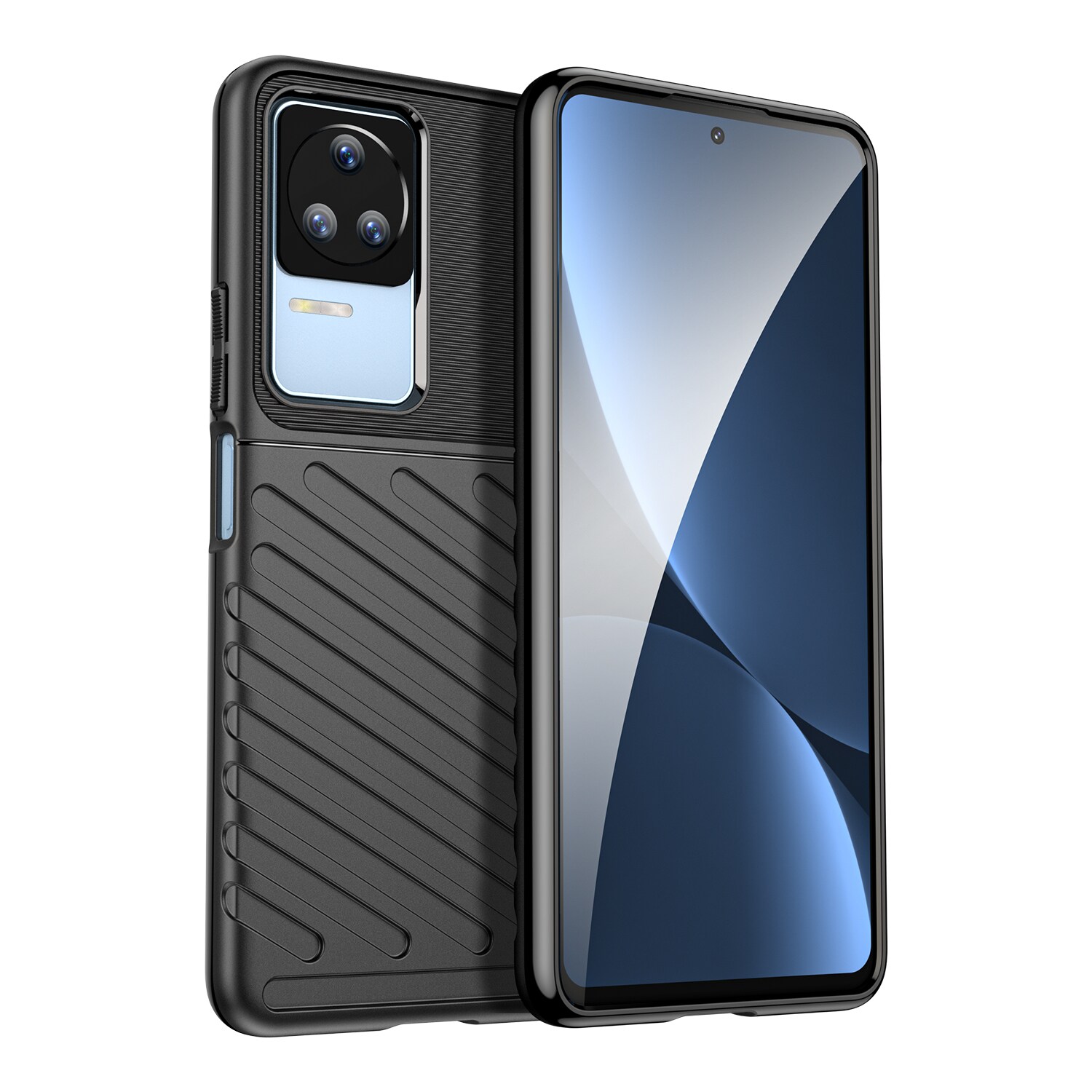 Thunder Case-etui for Xiaomi Poco F4 5G silikon panseretui svart