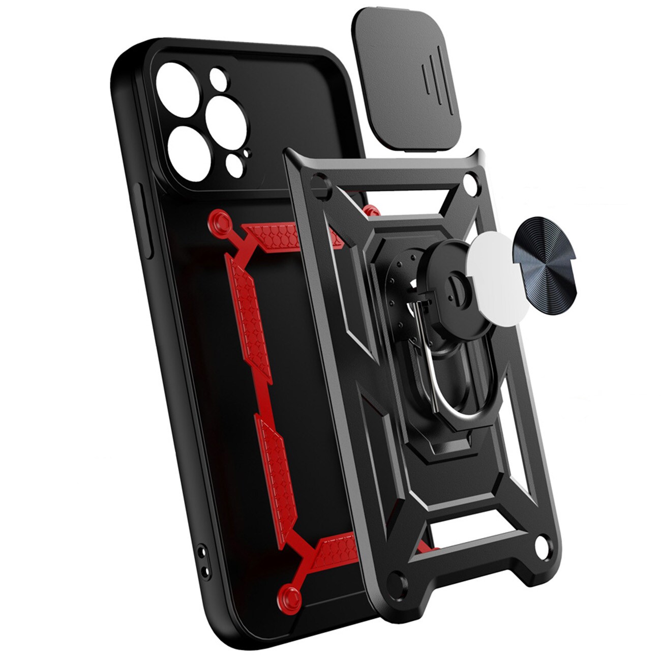 Hybrid Armor Camshield-etui for iPhone 14 Plus pansret etui med kameradeksel blå