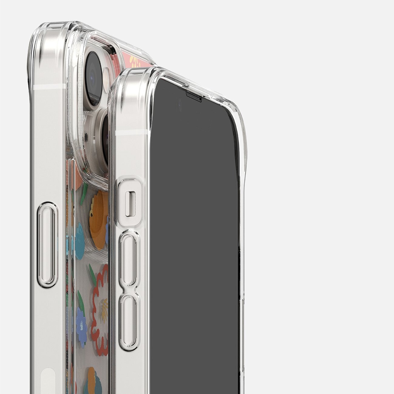 Ringke Fusion Design pansret ermetrekk med gelramme for iPhone 14 Plus (Gjennomsiktig Floral)