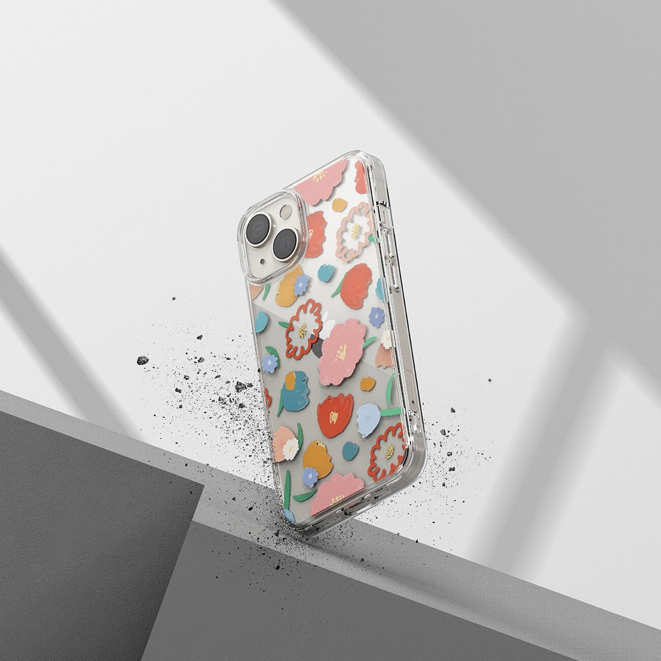 Ringke Fusion Design pansret ermetrekk med gelramme for iPhone 14 Plus (Gjennomsiktig Floral)