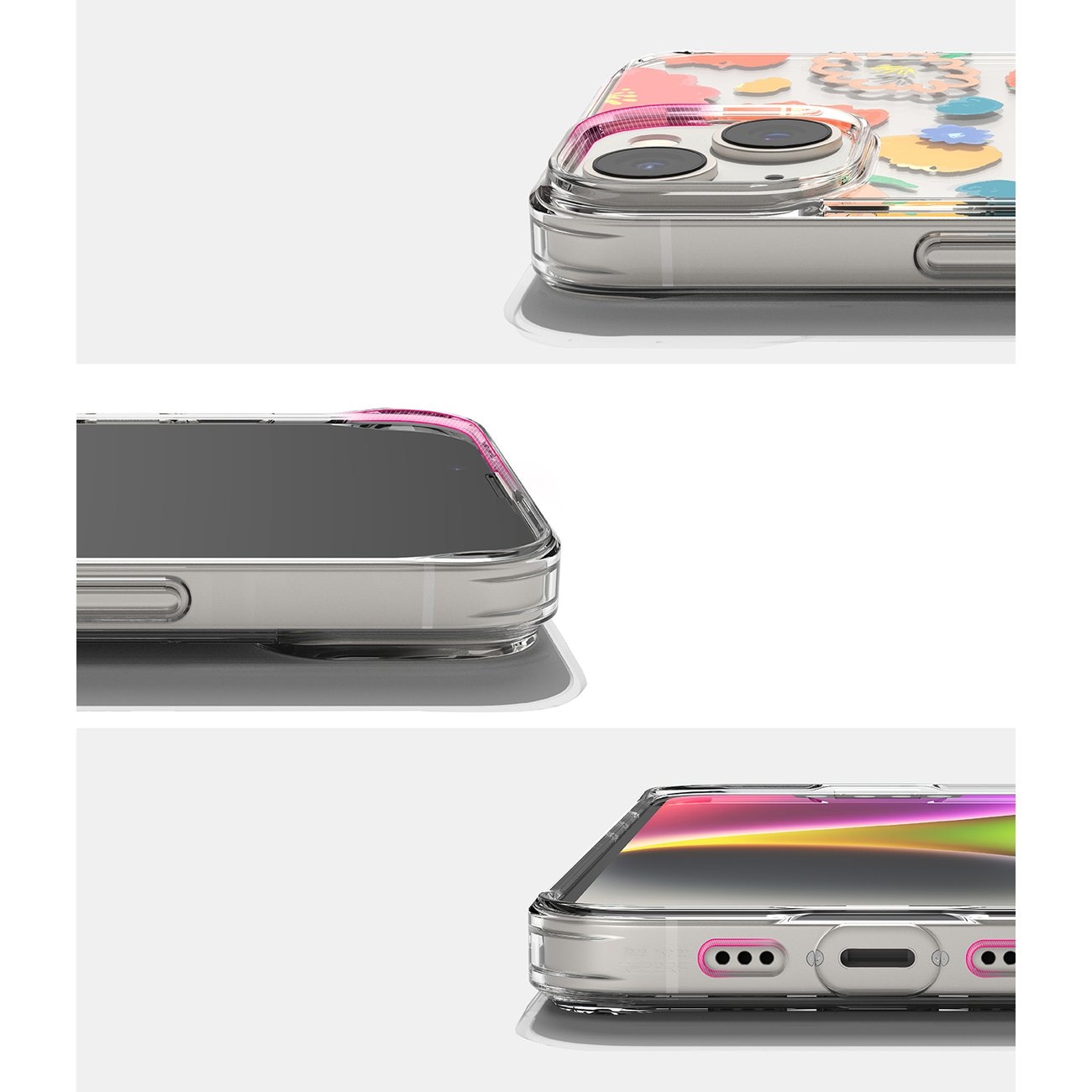 Ringke Fusion Design pansret ermetrekk med gelramme for iPhone 14 Plus (Gjennomsiktig Floral)
