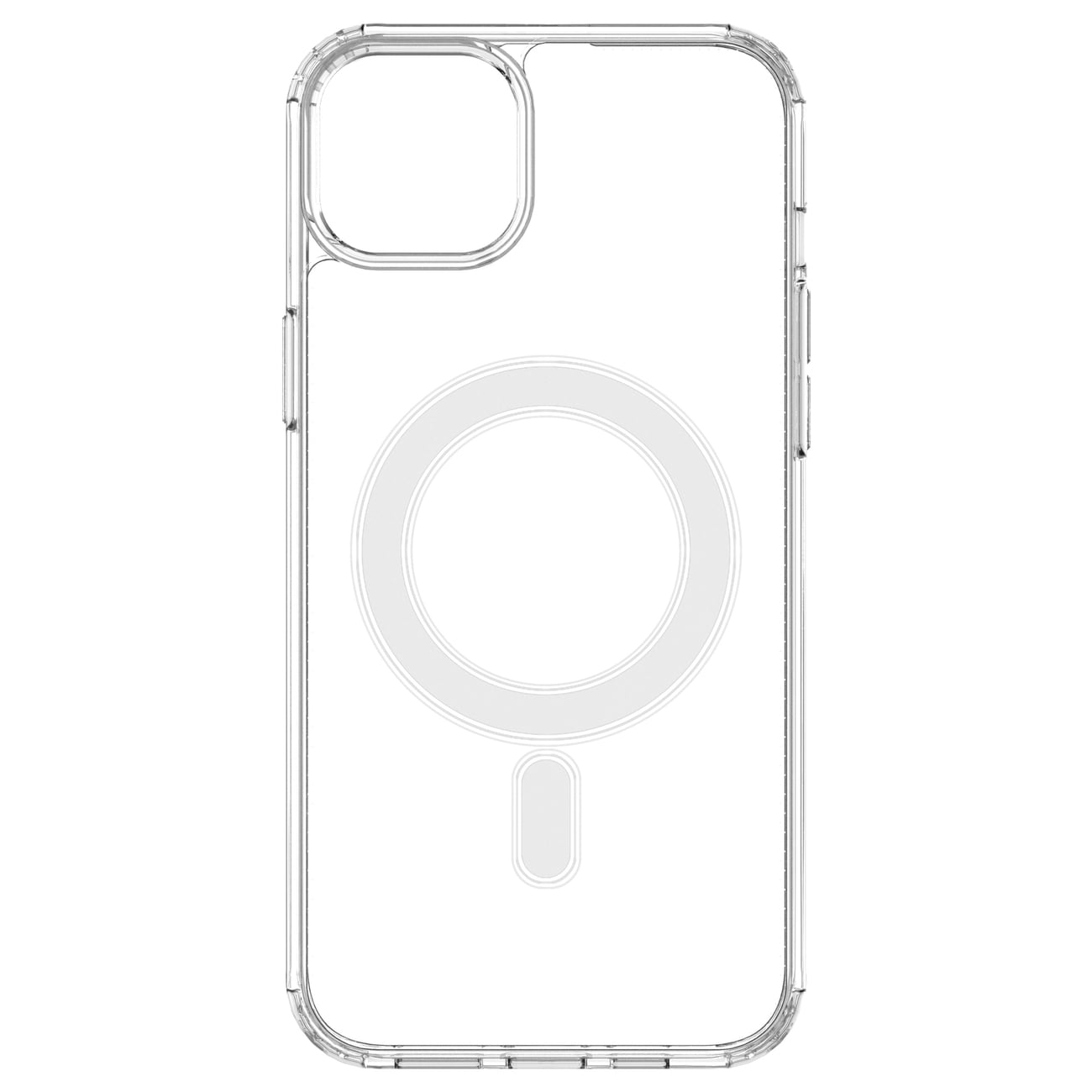 Gjennomsiktig magnetisk etui med MagSafe for iPhone 14 Plus med sølvring - gjennomsiktig